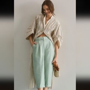 Anthropologie Mare Mare Mock-Neck Striped Midi Dress